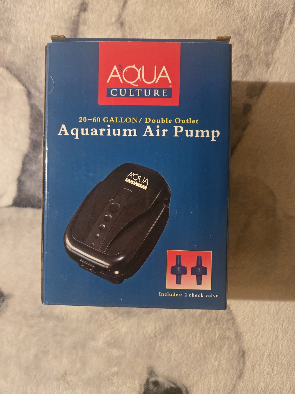 Aqua Culture Black Double-Outlet Aquarium Air Pump Never Used